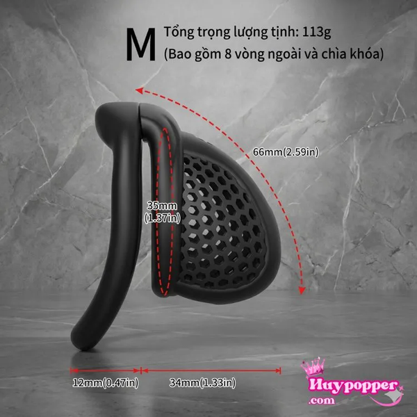 Khóa Dương Vật Tổ Ong Size M Siêu Nhẹ - Thoáng Khí Đeo Như Không Đeo