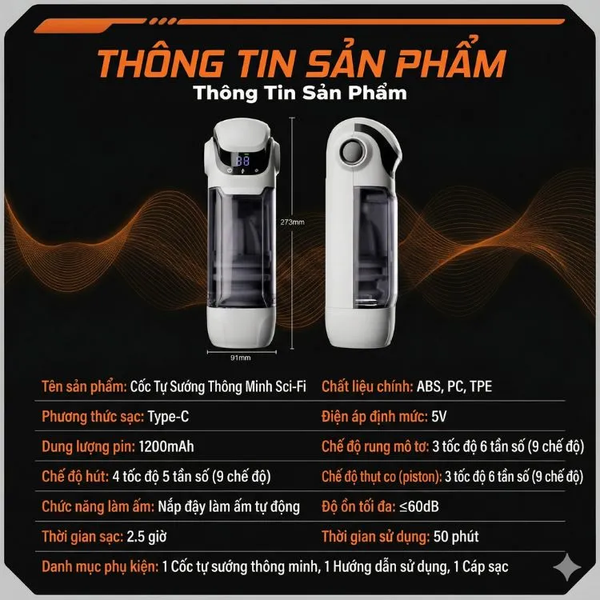 Máy Thủ Dâm Tự Động Sci-Fi Thụt Hút Siêu Mạnh Thử Thách Sức Bền