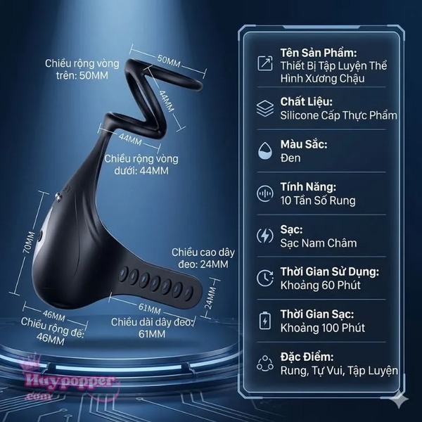 Máy rung kích thích đầu dương vật điều khiển từ xa qua App Fabius