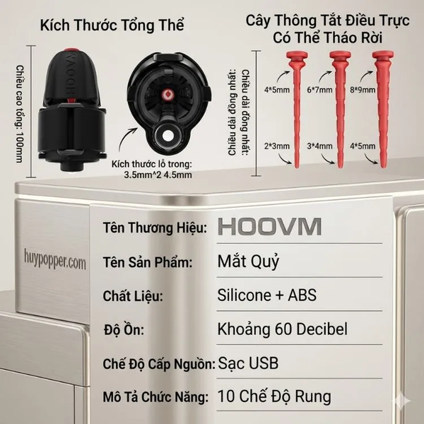 Máy rung đầu dương vật HOOVM – Động cơ mạnh cưỡng chế xuất tinh cực phê