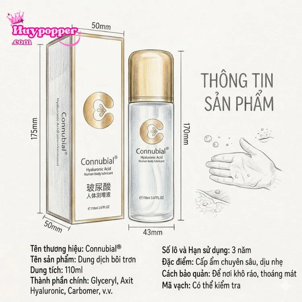 Gel bôi trơn gốc nước connubial ha 110ml