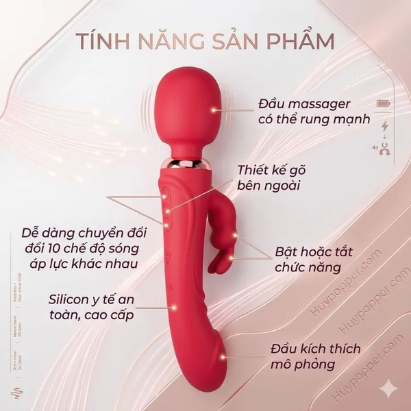 Chày rung massage 2 trong 1 Flora cao cấp vừa rung vừa gõ