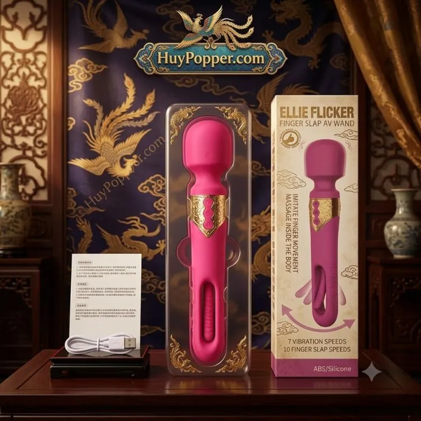 Chày Rung Ellie Kèm Lưỡi Vỗ Điểm G – Máy Kích Thích 2 Đầu Độc Lập Mô Phỏng Ngón Tay Vỗ Liên Tục