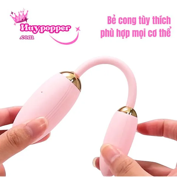 Trứng Rung Tình Yêu Hai Đầu Bẻ Cong Được Điều Khiển Từ Xa