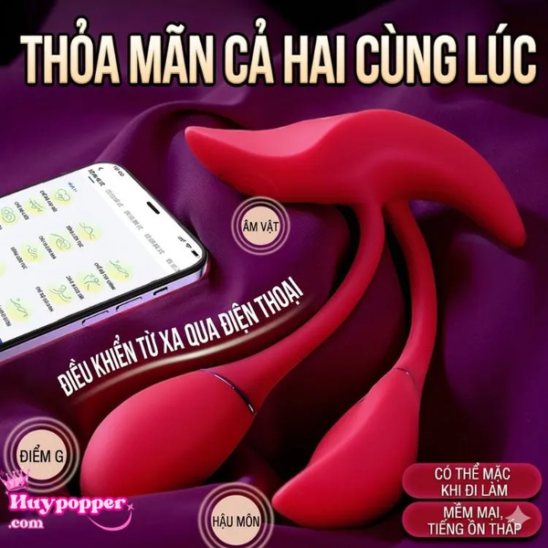 Trứng Rung Tình Yêu Phoenix Fire App - 3 Động Cơ Rung Siêu Mạnh, Chống Nước Toàn Thân