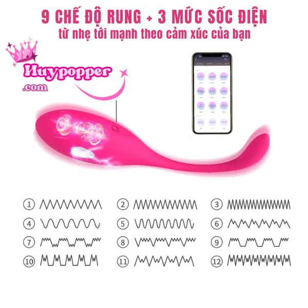 Trứng Rung Sốc Điện Điều Khiển Từ Xa Bằng App Levett