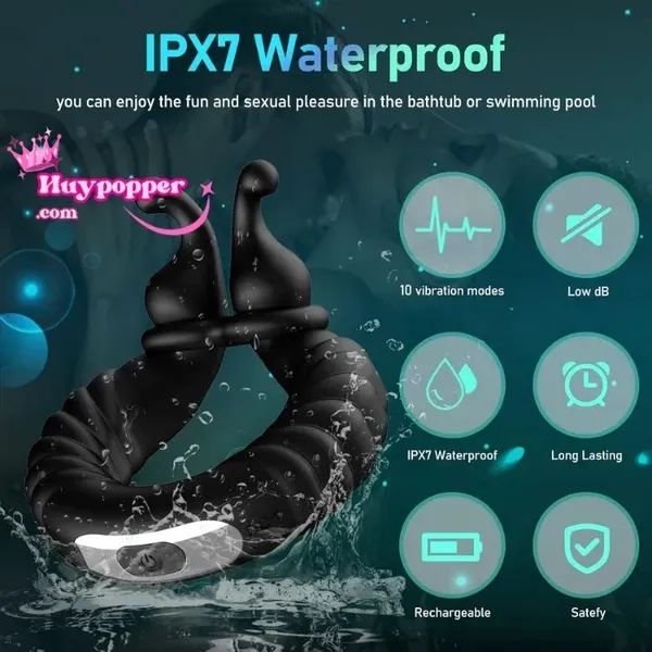 Vòng đeo dương vật 3 cục rung cực mạnh