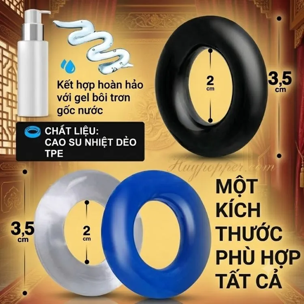 Cockring GK Power Up bộ 3 màu co giãn hỗ trợ cương cứng