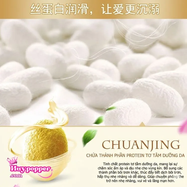 Thành phần protein tơ tằm tự nhiên trong gel Chuanjing giúp dưỡng da vùng kín và thúc đẩy tiết dịch bôi trơn. Thành phần protein tơ tằm tự nhiên trong gel Chuanjing giúp dưỡng da vùng kín và thúc đẩy tiết dịch bôi trơn.