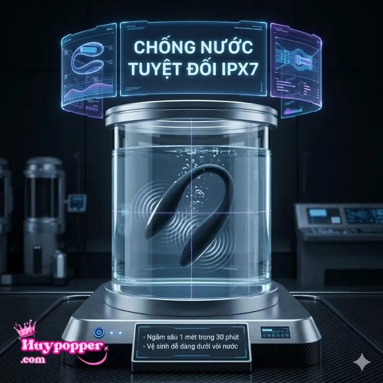 Đạt tiêu chuẩn chống nước tuyệt đối IPX7 giúp bạn vui vẻ ngâm tắm và vệ sinh thoải mái Đạt tiêu chuẩn chống nước tuyệt đối IPX7 giúp bạn vui vẻ ngâm tắm và vệ sinh thoải mái