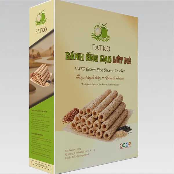 Bánh Ống Gạo Lứt Mè FATKO