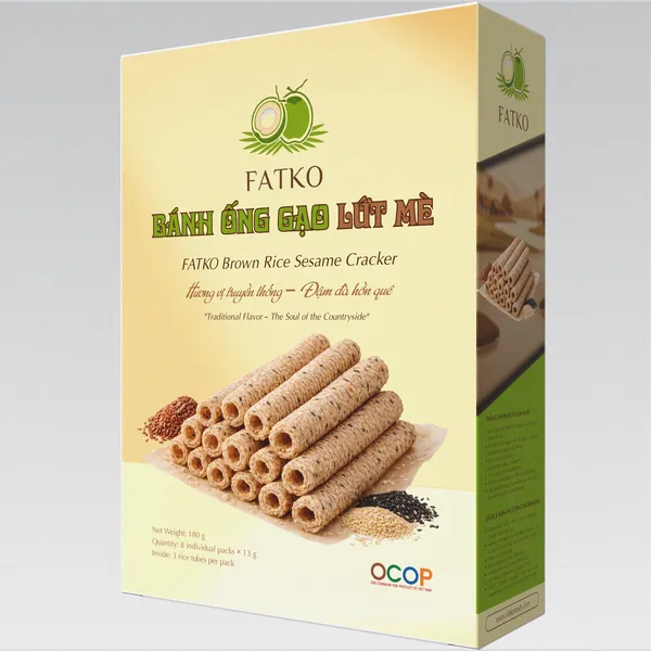 Bánh Ống Gạo Lứt Mè FATKO