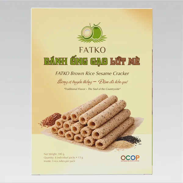 Bánh Ống Gạo Lứt Mè FATKO
