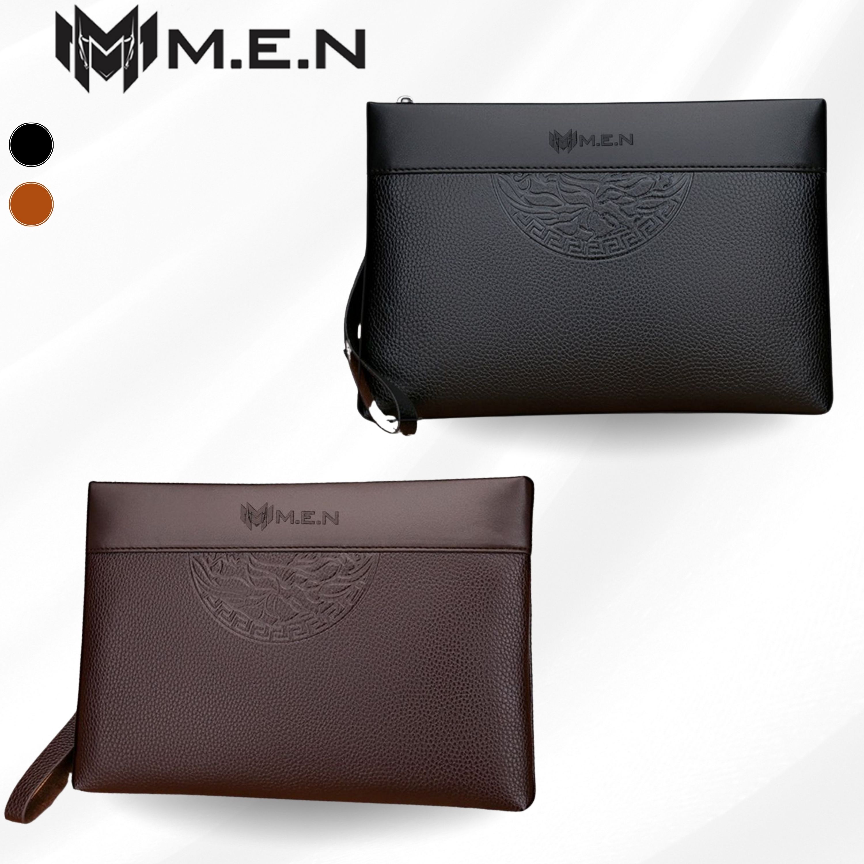 Ví cầm tay nam da cao cấp dạng hộp bảng lớn vân tròn KR09 Shalla