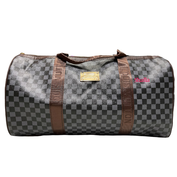 Túi xách túi trống đeo chéo du lịch caro lớn nền tối cỡ lớn 55cm cao cấp chuẩn loại 1 ST50 Shalla