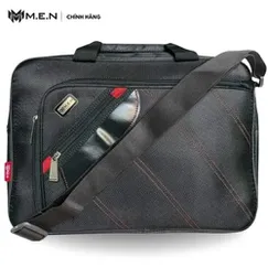 cặp học sinh cấp 2 vân xéo nẹp da nền đen