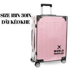 Trùm bọc vali nhựa 30 inch trong suốt có dây kéo các khe mới hiện đại hơn