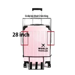 Trùm bọc vali nhựa 28 inch trong suốt có dây kéo các khe mới hiện đại hơn