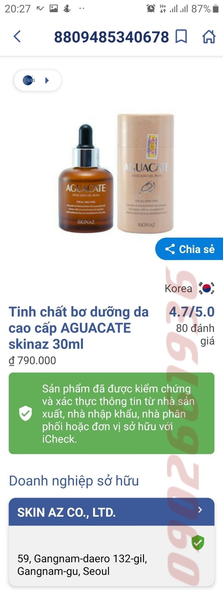 tinh chat bo skinaz