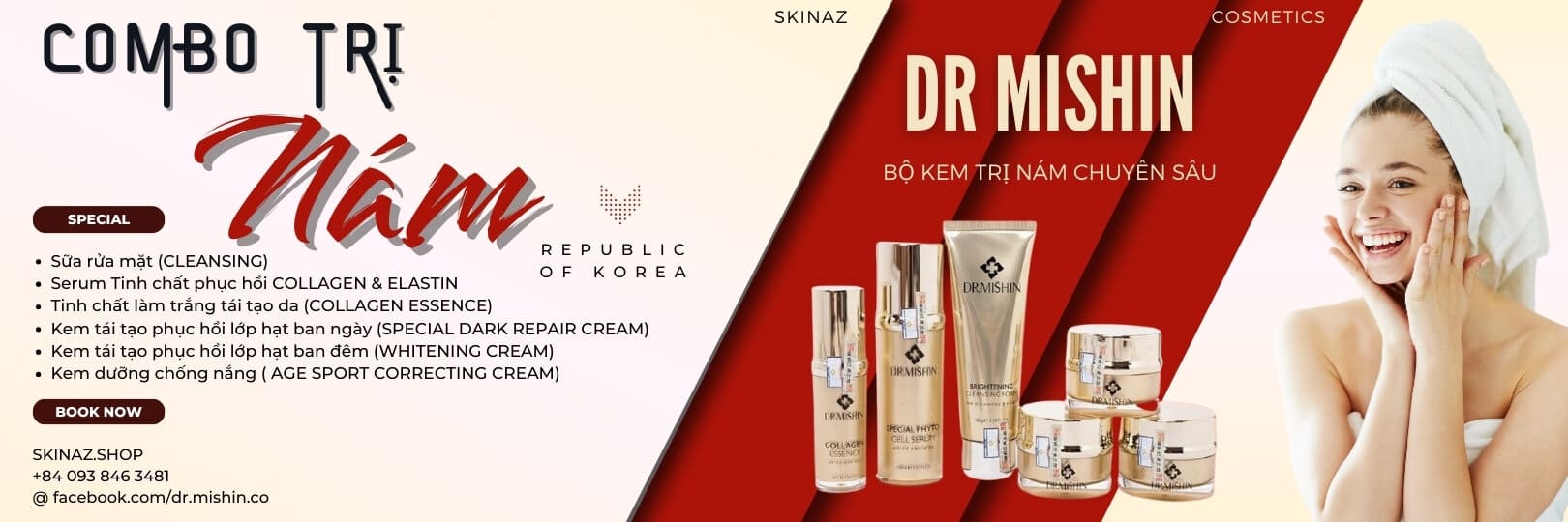 Combo Dr Mishin trị nám tàn nhang Hàn Quốc