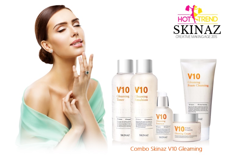 Combo Skinaz V10 Gleaming Cream dùng cho tất cả các loại da