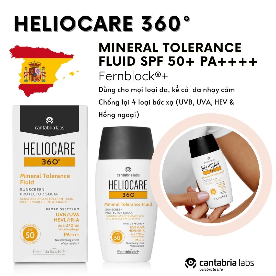 Công dụng Kem chống nắng Heliocare 360° Mineral Tolerance Fluid SPF50