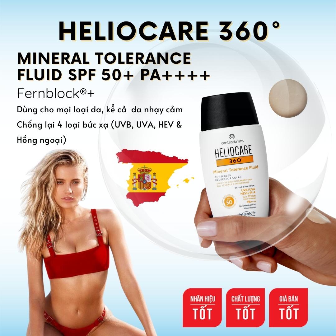 Giá bán Kem chống nắng Heliocare 360° Mineral Tolerance Fluid SPF50 : 495.000 VND