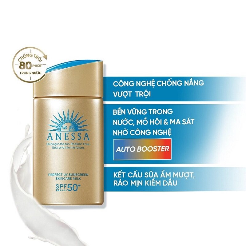 Kem Chống Nắng Anessa Perfect UV Sunscreen Skincare Milk SPF50+ PA++++ 60ml