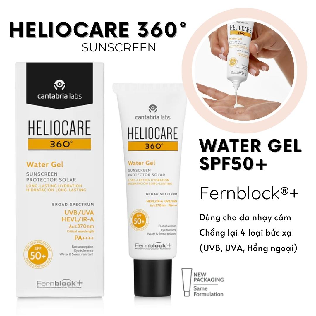 Kem chống nắng Heliocare 360° Water Gel SPF50+ dùng cho mọi loại da, đặc biệt thích hợp cho da nhạy cảm