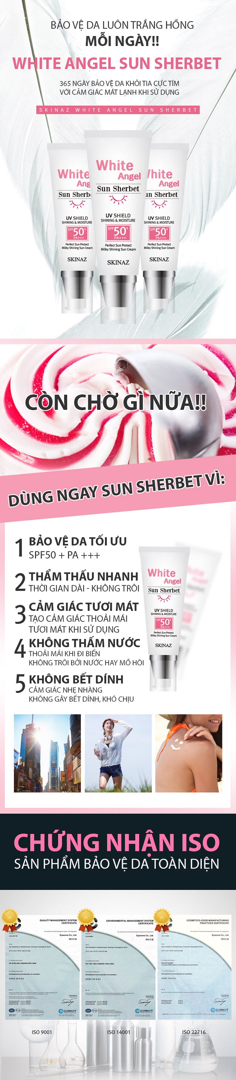 kem chong nang white angel sun sherbet skinaz
