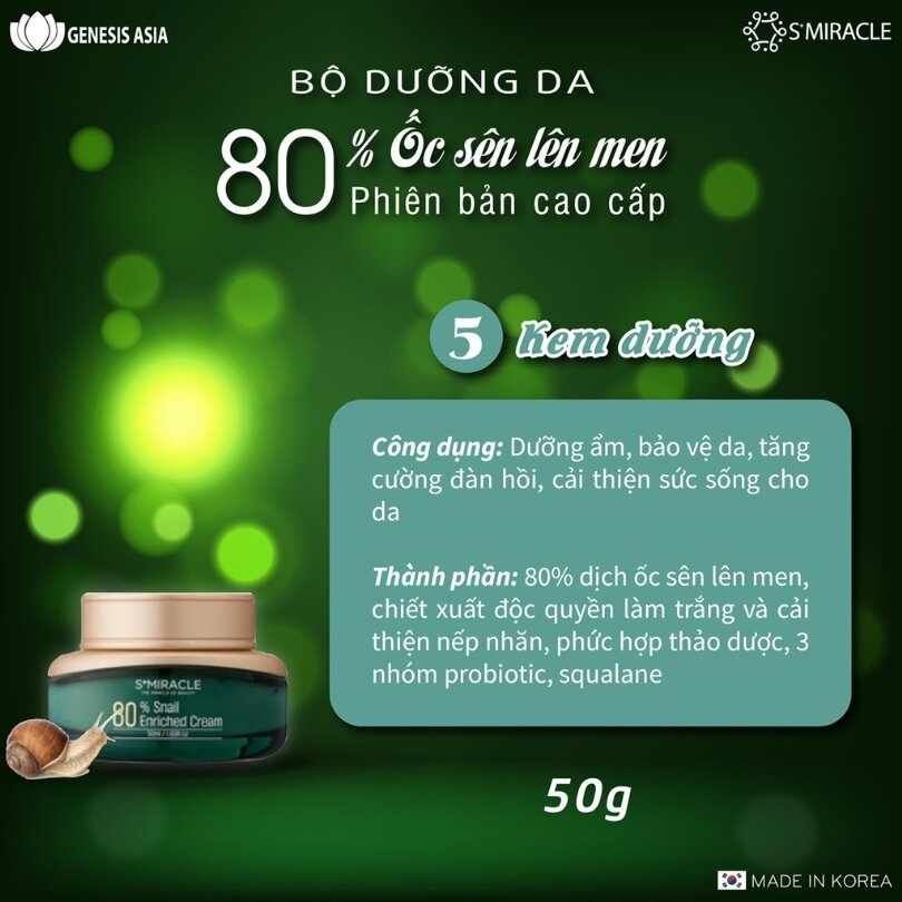 Kem dưỡng ẩm 80% Snail Enriched Cream