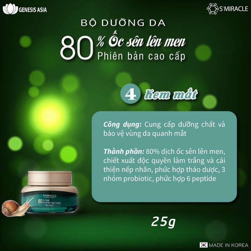 Kem dưỡng mắt 80% Snail Enriched Eye Cream