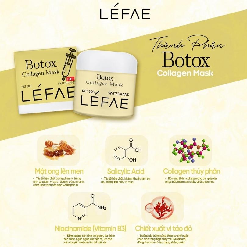 Thành phần Mặt nạ Botox Collagen Mask Thụy Sỹ.