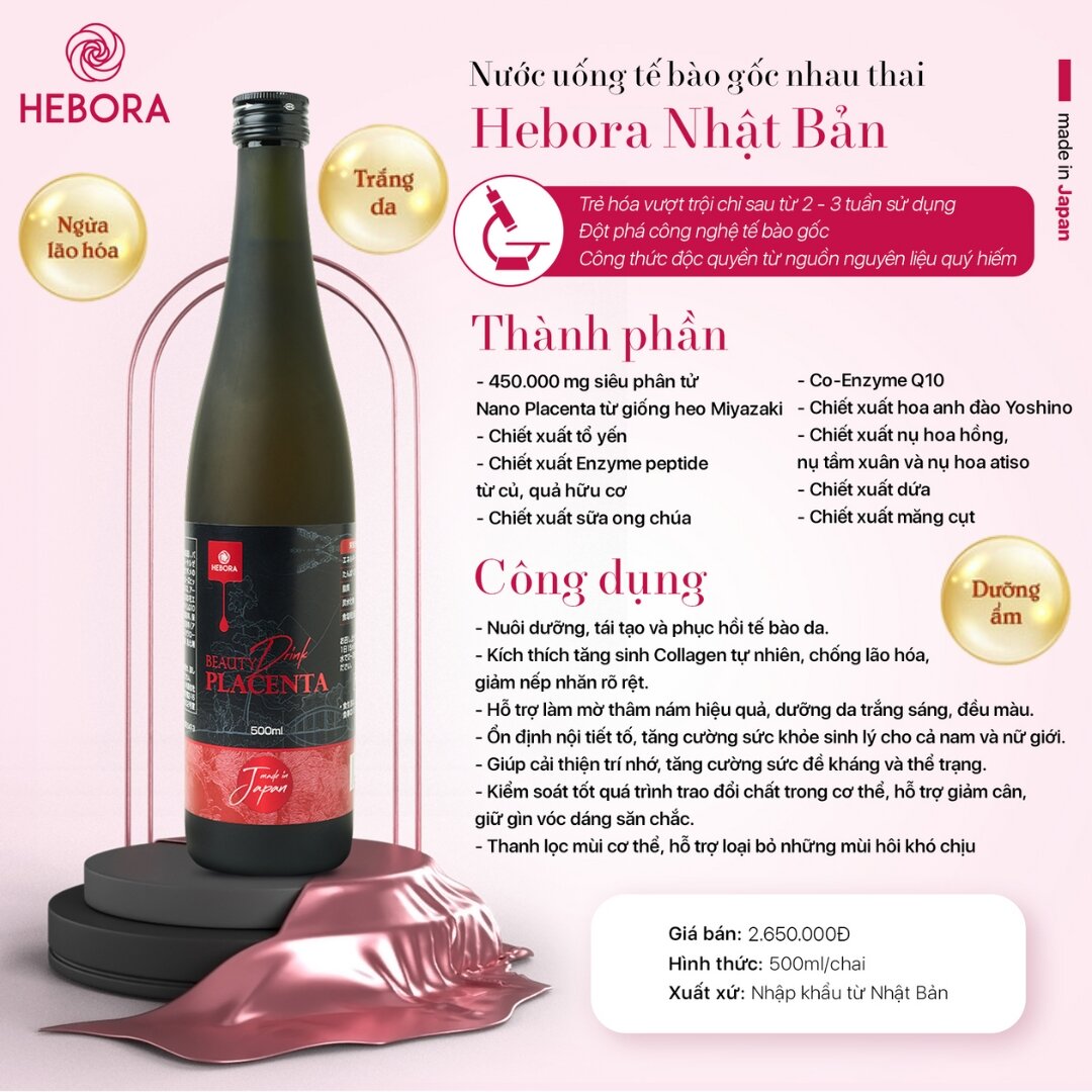 Nước uống Hebora Placenta giá bao nhiêu?