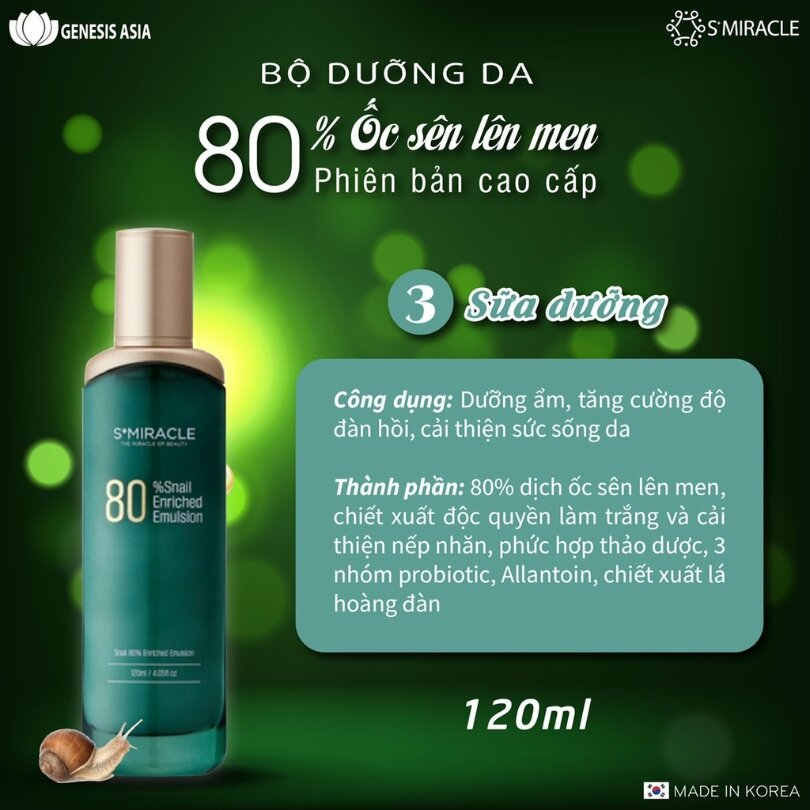 Sữa dưỡng da 80% Snail Enriched Emulsion