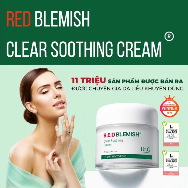 Kem dưỡng Dr.G Red Blemish Clear Soothing Cream 70ml - Giá mới 2023