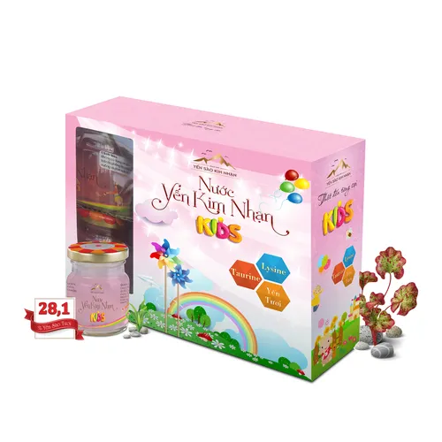 Yến Sào Chưng Kim Nhạn KIDS DÂU cho trẻ - Set 6 Hũ 40g 