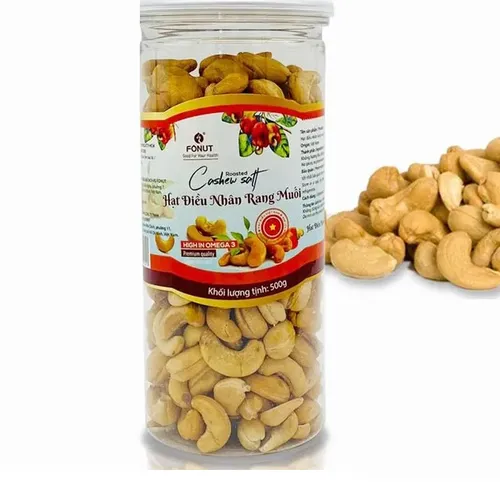 HẠT ĐIỀU RANG MUỐI KHÔNG VỎ LỤA ( Hũ 500gr)