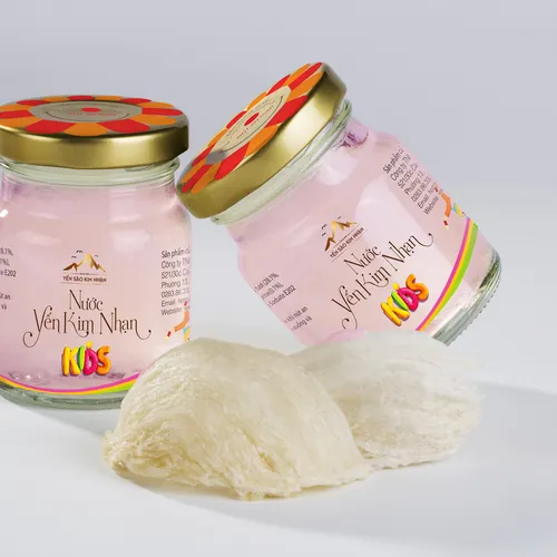 Yến Sào Chưng Kim Nhạn KIDS DÂU cho trẻ - Set 6 Hũ 40g 