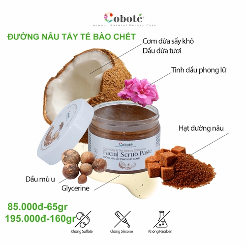 Đường Nâu Tẩy Tế Bào Chết Da Mặt – Coboté – 65g