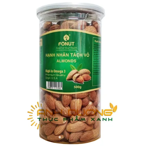 HẠNH NHÂN RANG KHÔNG VỎ  ( Hũ 500gr)