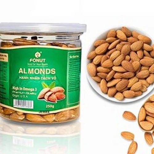 HẠNH NHÂN RANG KHÔNG VỎ  ( Hũ 250G) 
