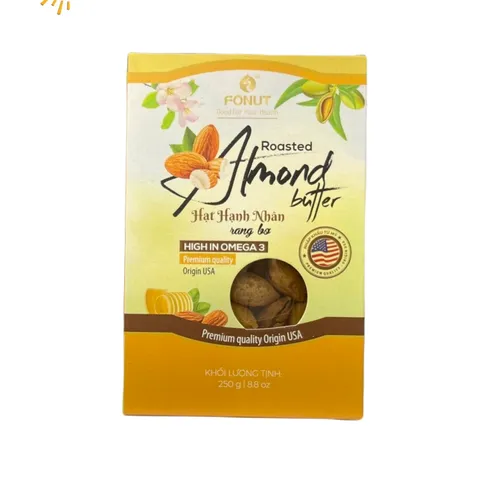 HỘP QUÀ TẶNG HẠNH NHÂN RANG BƠ  | QUÀ TẶNG CAO CẤP  (Hộp giấy 250G)