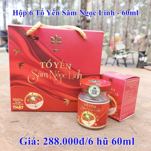 Hộp 6 Hũ Tổ Yến Sâm Ngọc Linh K5 – 60ml