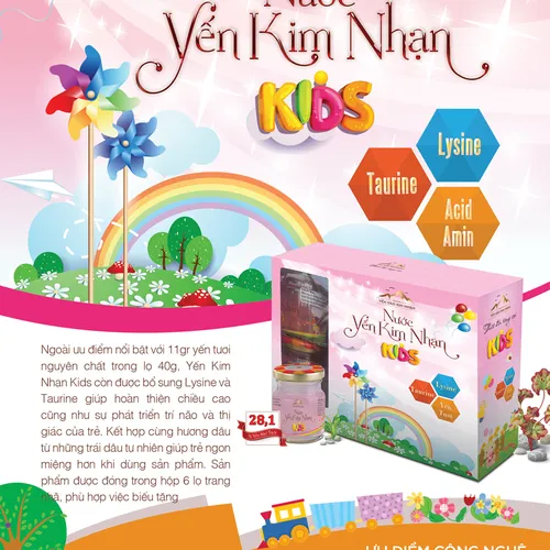 Yến Sào Chưng Kim Nhạn KIDS DÂU cho trẻ - Set 6 Hũ 40g 