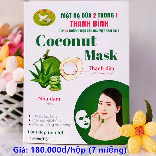 Mặt Nạ 2 Trong 1 Dừa & Nha Đam – Thanh Bình – Hộp 7 Miếng
