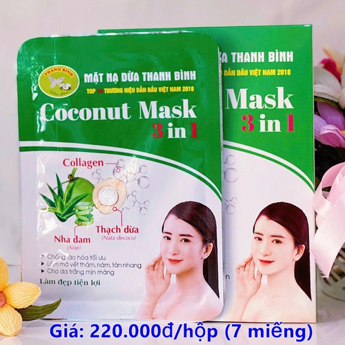 Mặt Nạ 3 Trong 1 Dừa – Nha Đam – Collagen – Thanh Bình