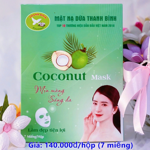 Mặt Nạ Dừa Thiên Nhiên – Thanh Bình – Hộp 7 Miếng