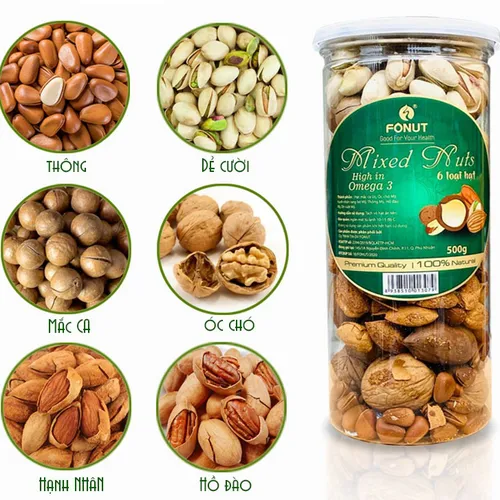 MIXED NUTS 6 HẠT CÒN VỎ | ĂN VẶT DINH DƯỠNG