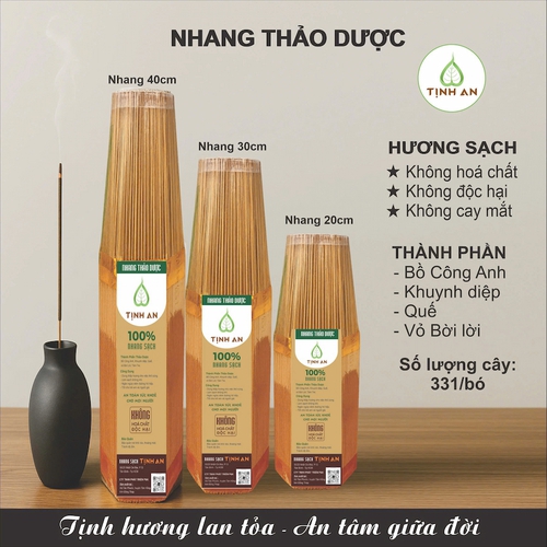 Nhang Sạch Tịnh An – Bó Cao 30cm – 331 Cây